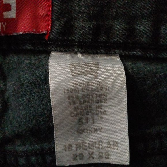 Levi's 511 Vintage washed out black size 18 regular 29x28 Skinny high waist - Picture 8 of 9